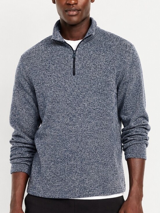 Old Navy Other - Old Navy Quarter Zip Knit Sweater Blue Gray Marled XL Pullover
